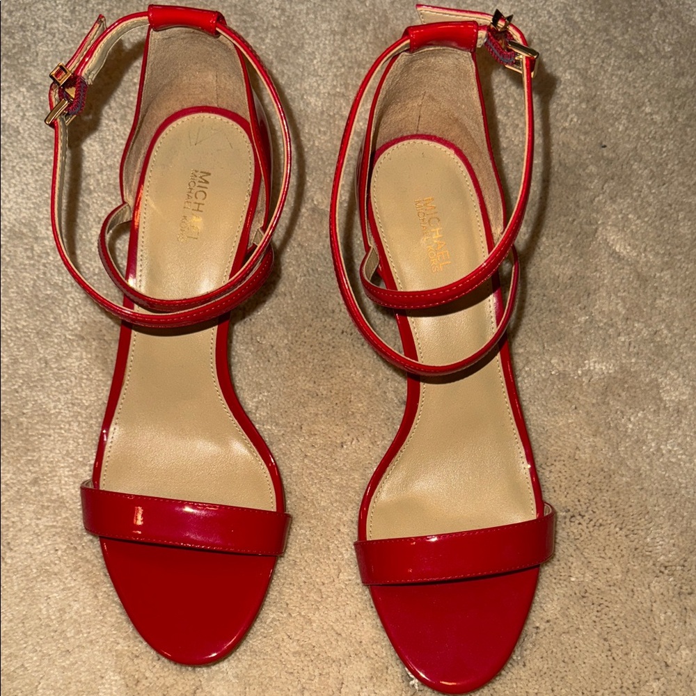 Michael Kors Vibrant Red Heeled Sandals